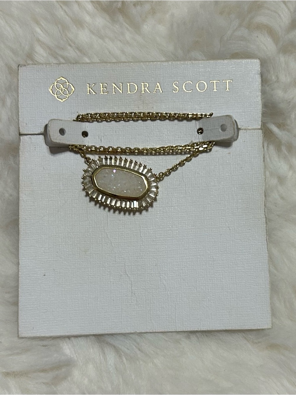 Kendra Scott Gold Elisa Necklace in Iridescent Drusy